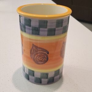 Utensil Holder Ceramic Hand Painted